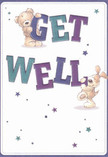 Capturing the essence of New Eltham's heartfelt community, this delightful get well card resonates with playful comfort. Two charming companions-a plump, friendly teddy bear and a perky puppy with oversized floppy ears-balance and tenderly cradle the bright, oversized letters spelling out 'Get Well.' Each character's textured fur seems irresistibly soft, echoing the tactile pleasure of fresh blooms. Set against a creamy white backdrop, scattered stars in luminous shades of purple, teal, and blue add a note of magic and hope, reminiscent of a serene evening stroll through Avery Hill Park. The lively, confident typography bursts with colour and celebration, radiating an uplifting energy much like a hand-delivered bouquet from Florist New Eltham. Overflowing with warm, sincere encouragement, this card seems to promise comfort and healing with every detail-an ideal gesture for friends and neighbours across New Eltham, ready to accompany thoughtful flowers in making someone's recovery brighter and filled with cheer.